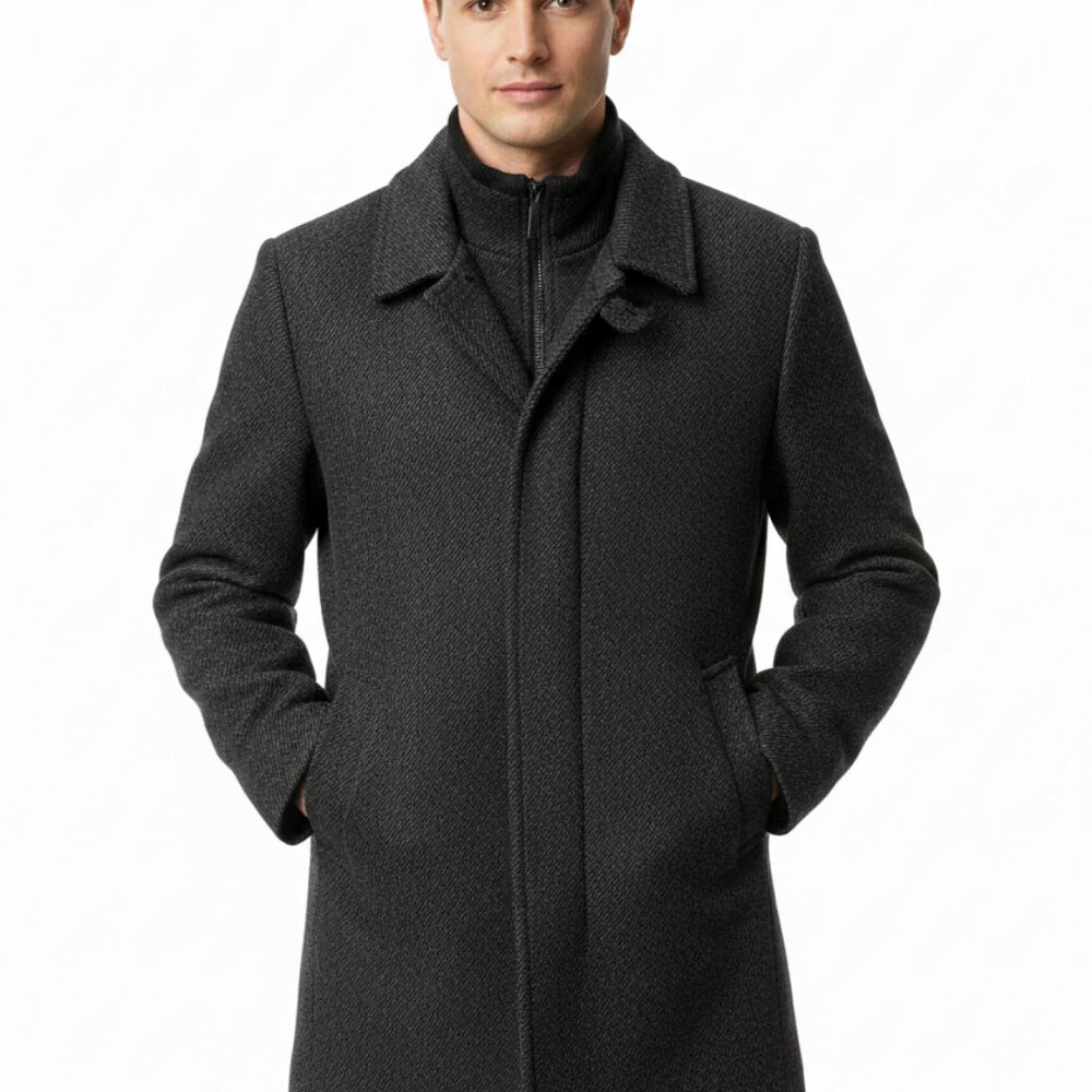 🧥 CIGLIANO Collezione Italian Wool Blend Coat Men’s Medium - Dark Gray EUC
